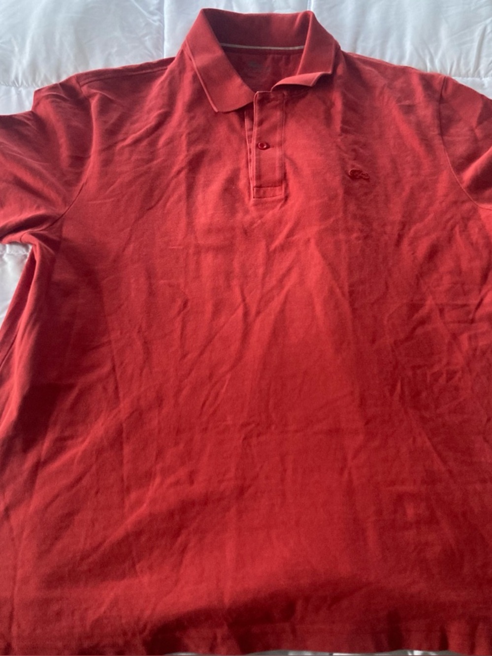 Lacoste Red Men's Polo Shirt with Chest Crocodile